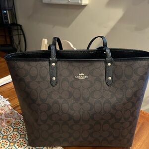 Coach Black and Brown Signature Tote
